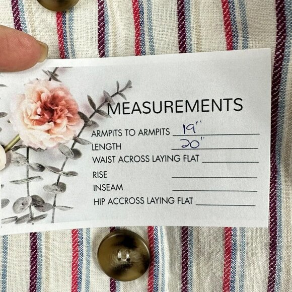 ANTHROPOLOGIE Dolan Left Coast Anna Double Breasted Striped Blazer Linen Medium - Picture 11 of 12